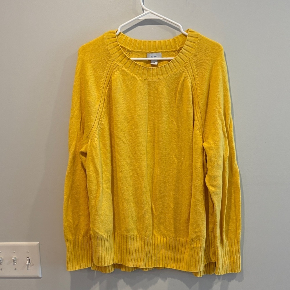 Old Navy Bright Yellow Crew Neck Sweater
